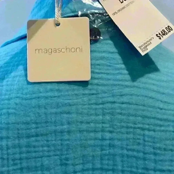 NWT!  MAGASCHONI Aqua Cotton Tunic Top Shirt Blouse Size Large AMAZING! - Picture 10 of 16